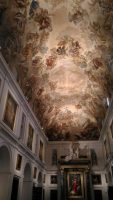 Galeria de artă din Catedral Primada Santa María de Toledo, în spate este un El Greco